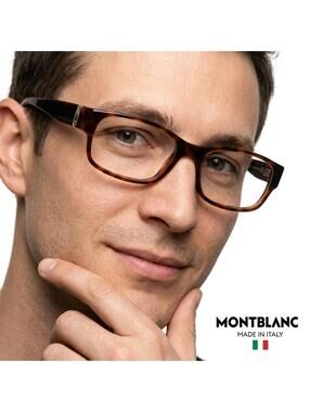 Montblanc MB 210 Men Eyeglasses Italy | Tortoise Rectangular